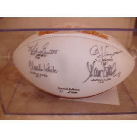 O J Simpson, Marcus Allen, Charles White, & Mike Garrett Signed USC Je –