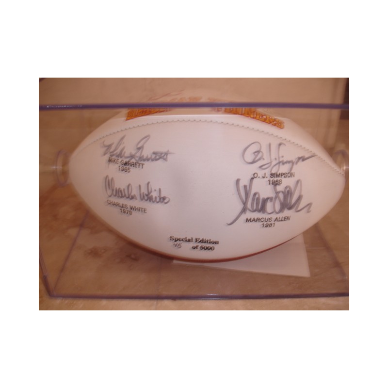 O J Simpson, Marcus Allen, Charles White, & Mike Garrett Signed USC Je –