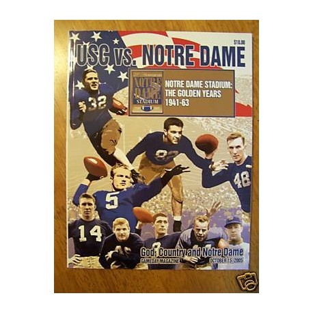 2005 USC vs. ND program with ticket.