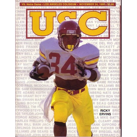 1990 USC vs. Notre Dame game program.