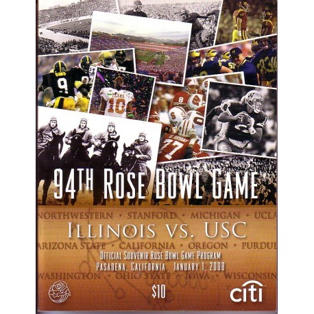 2008 Rose Bowl program USC vs. Illinois