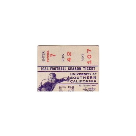 1934 Season Ticket stub.