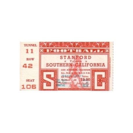1947 USC vs. Stanford ticket stub 2