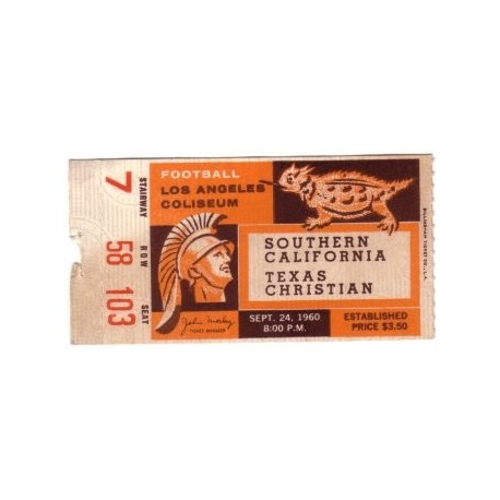 1960 USC vs. Texas Christian ticket stub