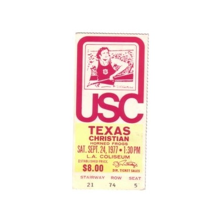1977 USC vs. Texas Christian ticket stub
