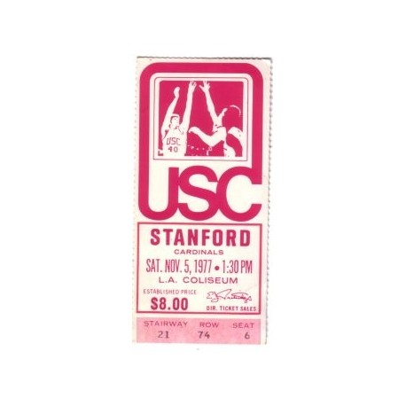 1977 USC vs. Stanford ticket stub