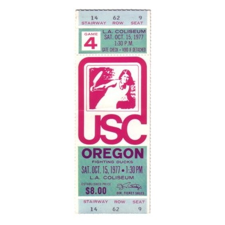1977 USC vs. Oregon full ticket