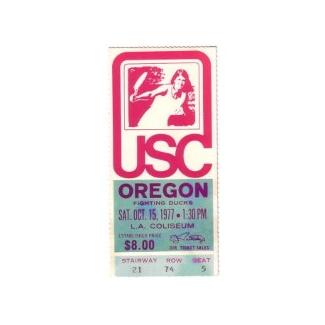 1977 USC vs. Oregon ticket stub