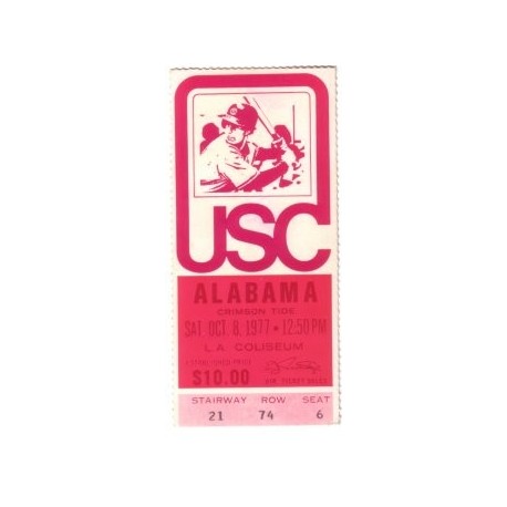 1977 USC vs. Alabama ticket stub