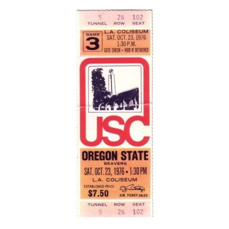 1976 USC vs. Oregon State full ticket.