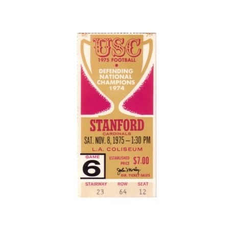 1975 USC vs. Stanford ticket stub.