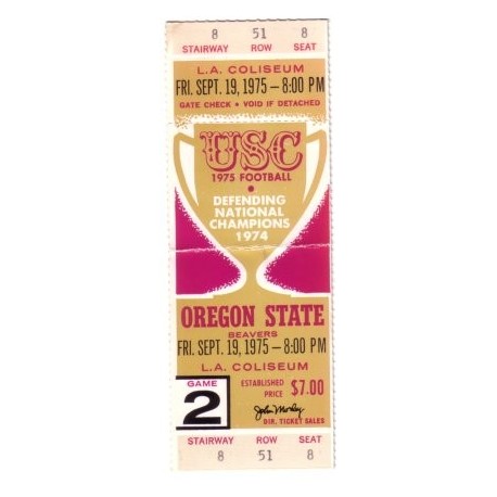 1975 USC vs. Oregon State full ticket.