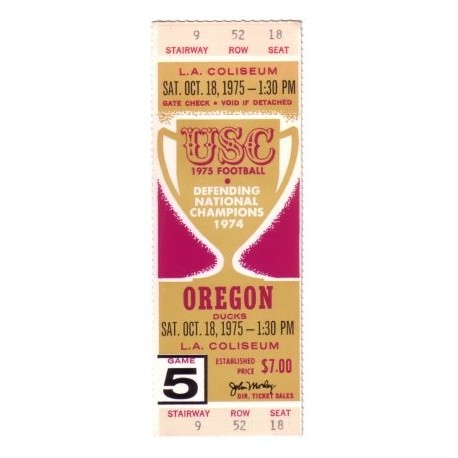 1975 USC vs. Oregon full ticket.