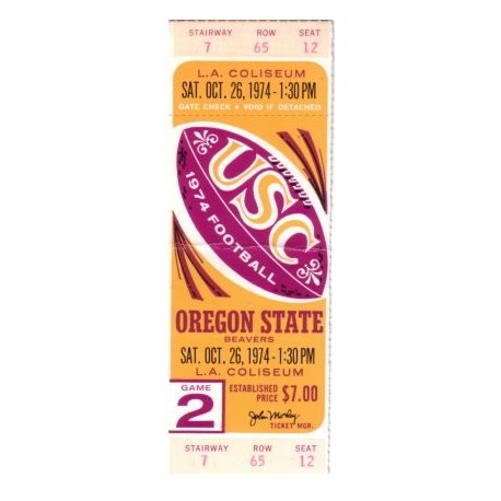 1974 USC vs. Oregon State full ticket.