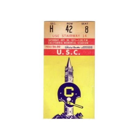 1971 USC vs. California ticket stub.