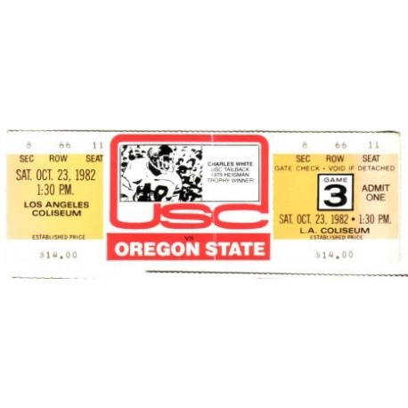 1982 USC vs. Oregon State full ticket