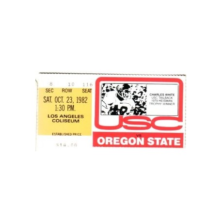 1982 USC vs. Oregon State ticket stub