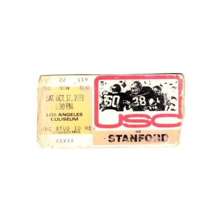 1981 USC vs. Stanford ticket stub