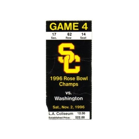 1996 USC vs. Washington ticket stub