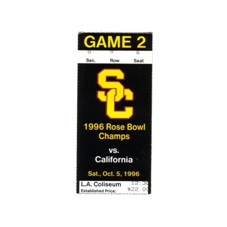 1996 USC vs. California ticket stub