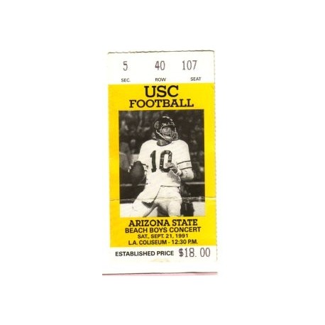1991 USC vs. Arizona State ticket stub