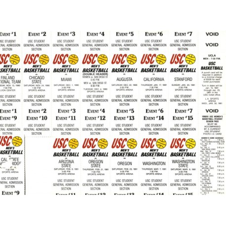 1990 USC Basketball Season tickets sheet