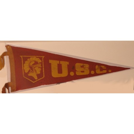 Vintage USC pennant with Tommy Trojan.