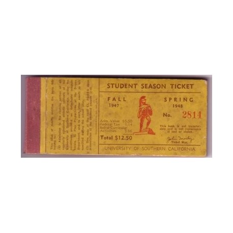 1947-1948 USC student season ticket booklet