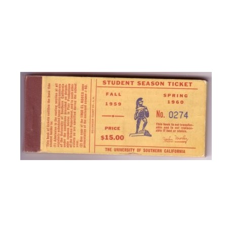 1959-1960 USC student season ticket booklet