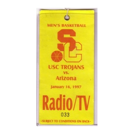 1997 basketball USC vs. Arizona press pass
