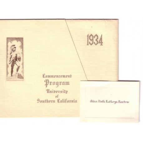 1934 USC commencement program.