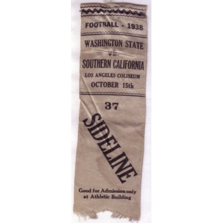 1938 sideline field ribbon. USC vs. Washington State