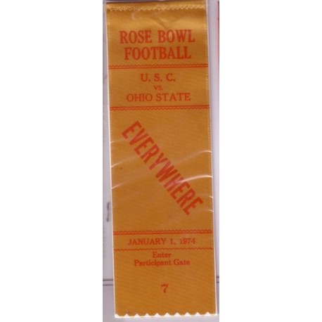 1974 Rose bowl field ribbon USC vs. Ohio State