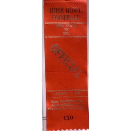 1985 Rose bowl Field ribbon. USC vs. Ohio State