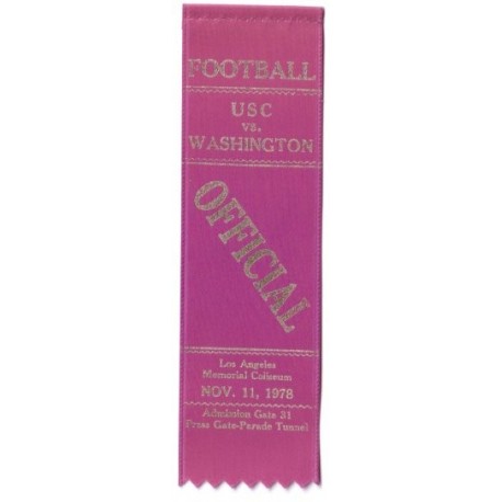 1978 sideline field ribbon.  USC vs. Washington