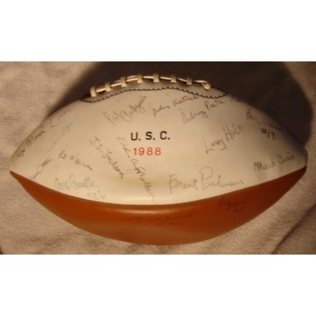 1988 USC team signed football.