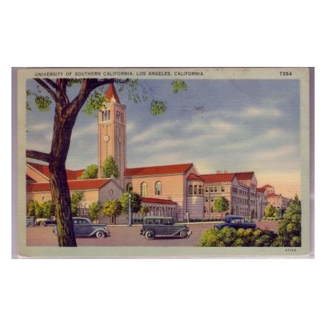 Postcard Mudd Hall of Philosophy USC color white border