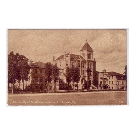 Postcard Old College USC sepia photo