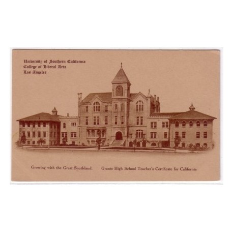 Postcard Old College USC early sepia photo