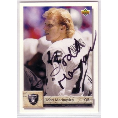 Todd Marinovich autographed trading card.