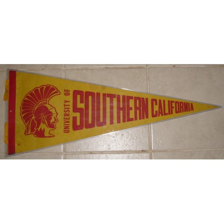 Gold Tommy Trojan Southern California vintage pennant