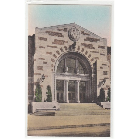 Postcard Physical Education building USC early color