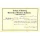 1914 USC College of Dentistry Certificate