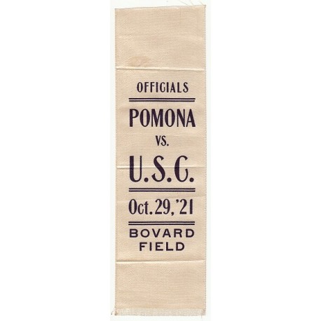 1921  Pamona vs. USC Official football ribbon