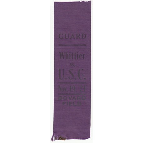 1921  Whitter vs. USC Guard football ribbon