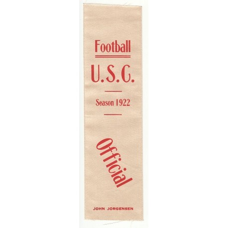 1922 USC football officials season field ribbon