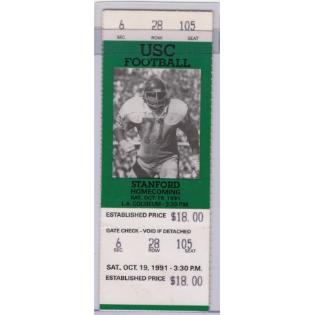 1991 USC vs. Stanford full ticket stub