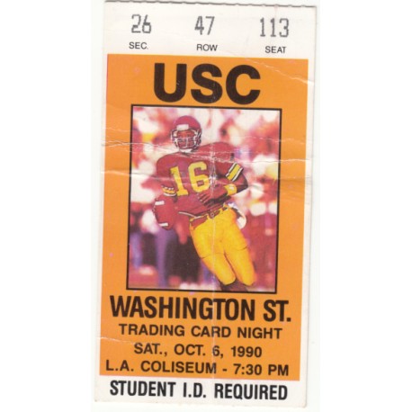 1990 USC vs. Washington State ticket stub
